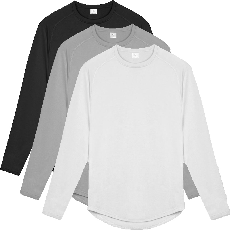 Table Tennis Training - Plain Autumn Elasticity Tight Long Sleeve