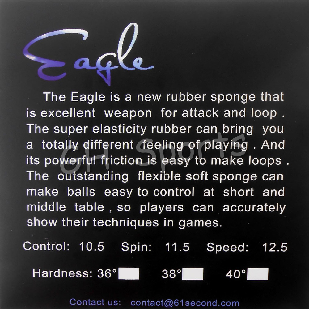 61second Eagle Pips in Table T - Table Tennis Forehand Rubber recension och pris