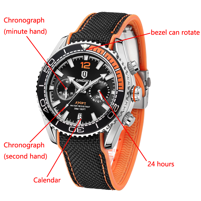 Sports Men Chronograph Watch T - Edge Tape Roll recension och pris